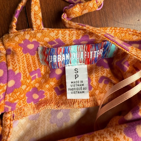 Floral Spaghetti Strap Maxi Dress -‎ Purple and Orange - Picture 3 of 10